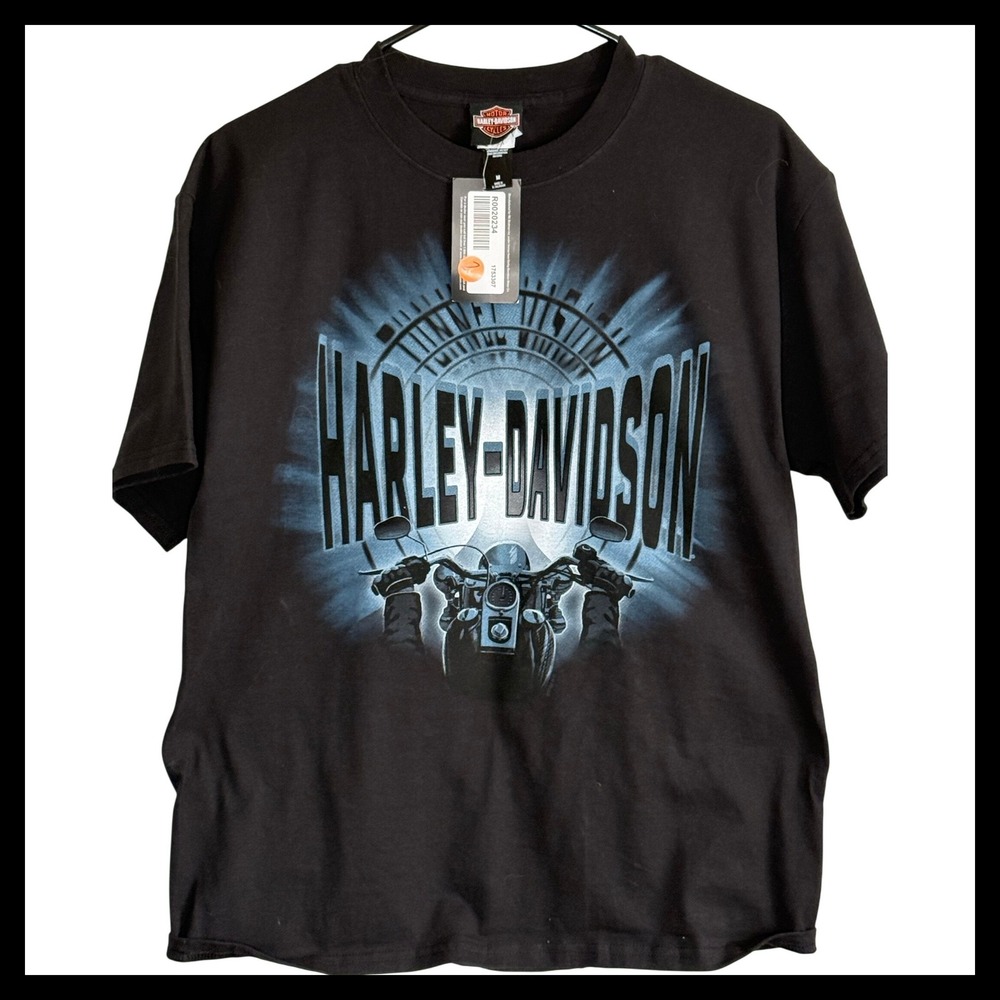 NWT Harley-Davidson Mens Black Graphic T-Shirt Motorcycle Tunnel Print Size M